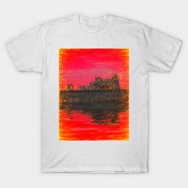 Whitby Abbey T-Shirt by GothCardz